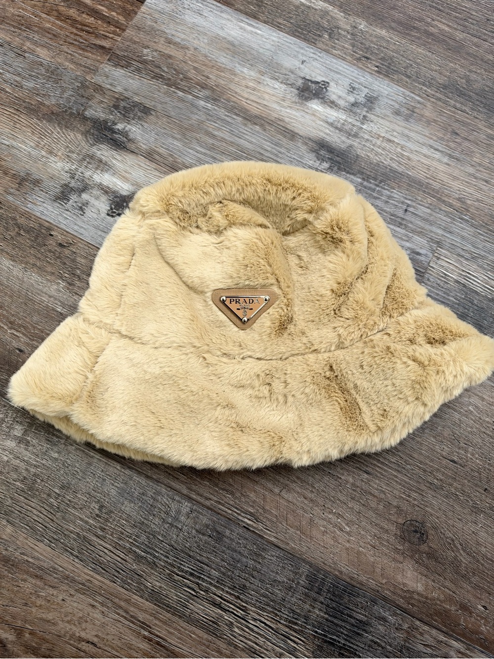 Prada Black Faux Shearling Sherpa Bucket Hat Winter